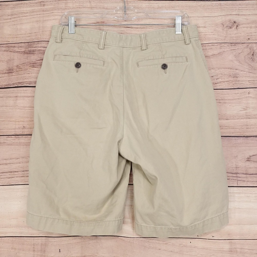 Lands' End Shorts Mens 31 Beige Chino Cotton Canvas Flat Front 10 Inseam Casual - Picture 3 of 7